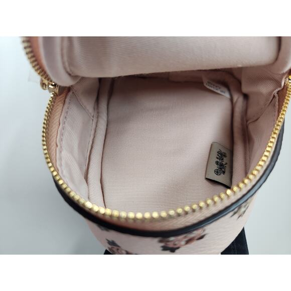 COACH Mini Court Backpack Bag Charm With Rosette Print BLUSH MULTI CAA68 Soldout - Picture 12 of 12